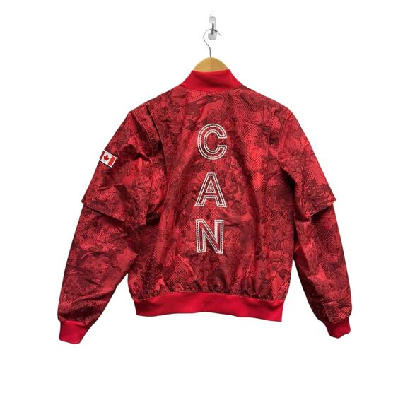 Lululemon Team Canada Women's Vented Jacquard Bomber Jacket Red Size 6 - Picture 8 of 14